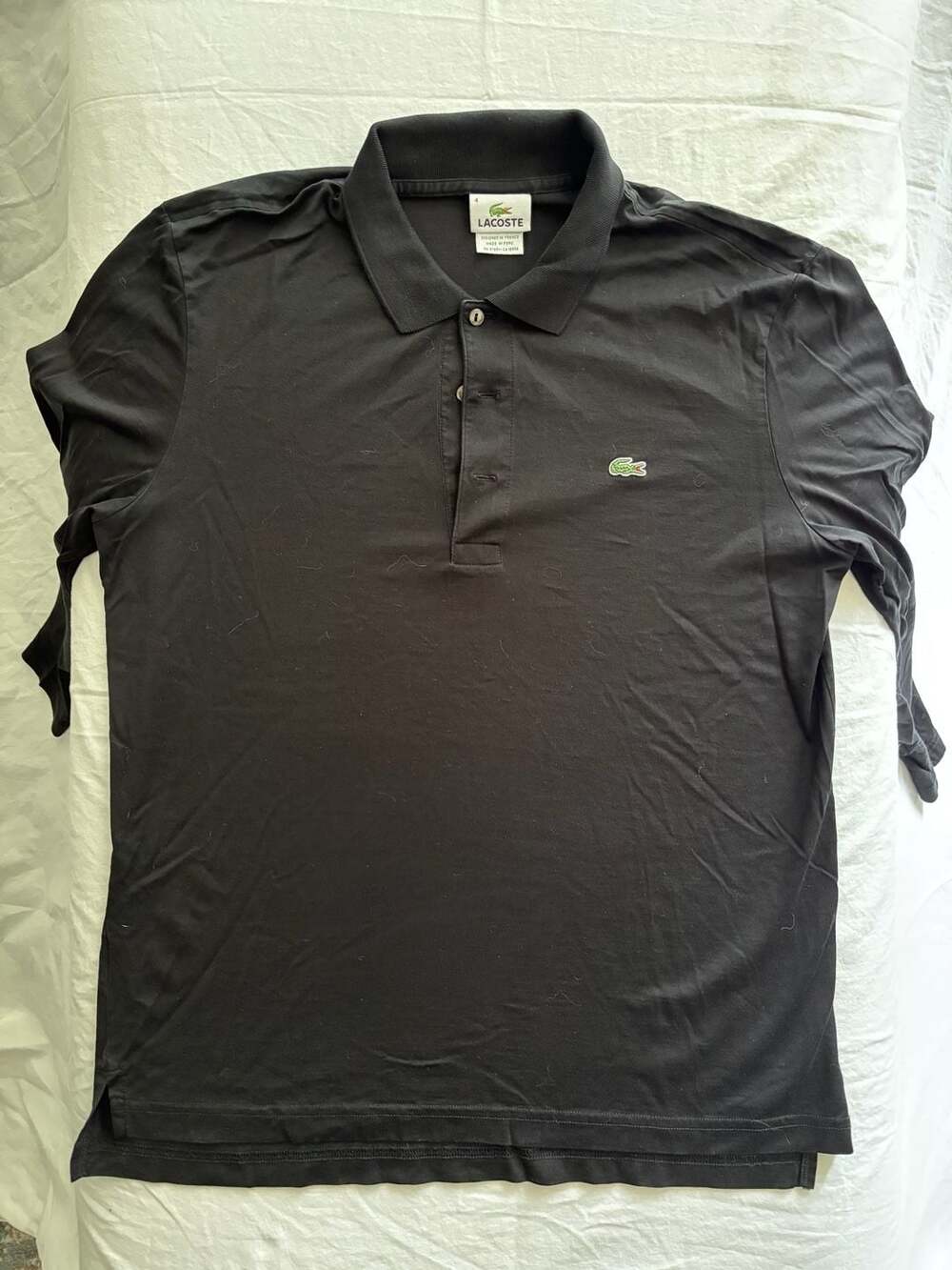 Lacoste Men's Classic 100% Cotton Long Sleeve Polo Shirt Black